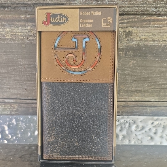Justin Boots | Bags | Justin Boots Leather Rodeo Wallet Brown And Black ...